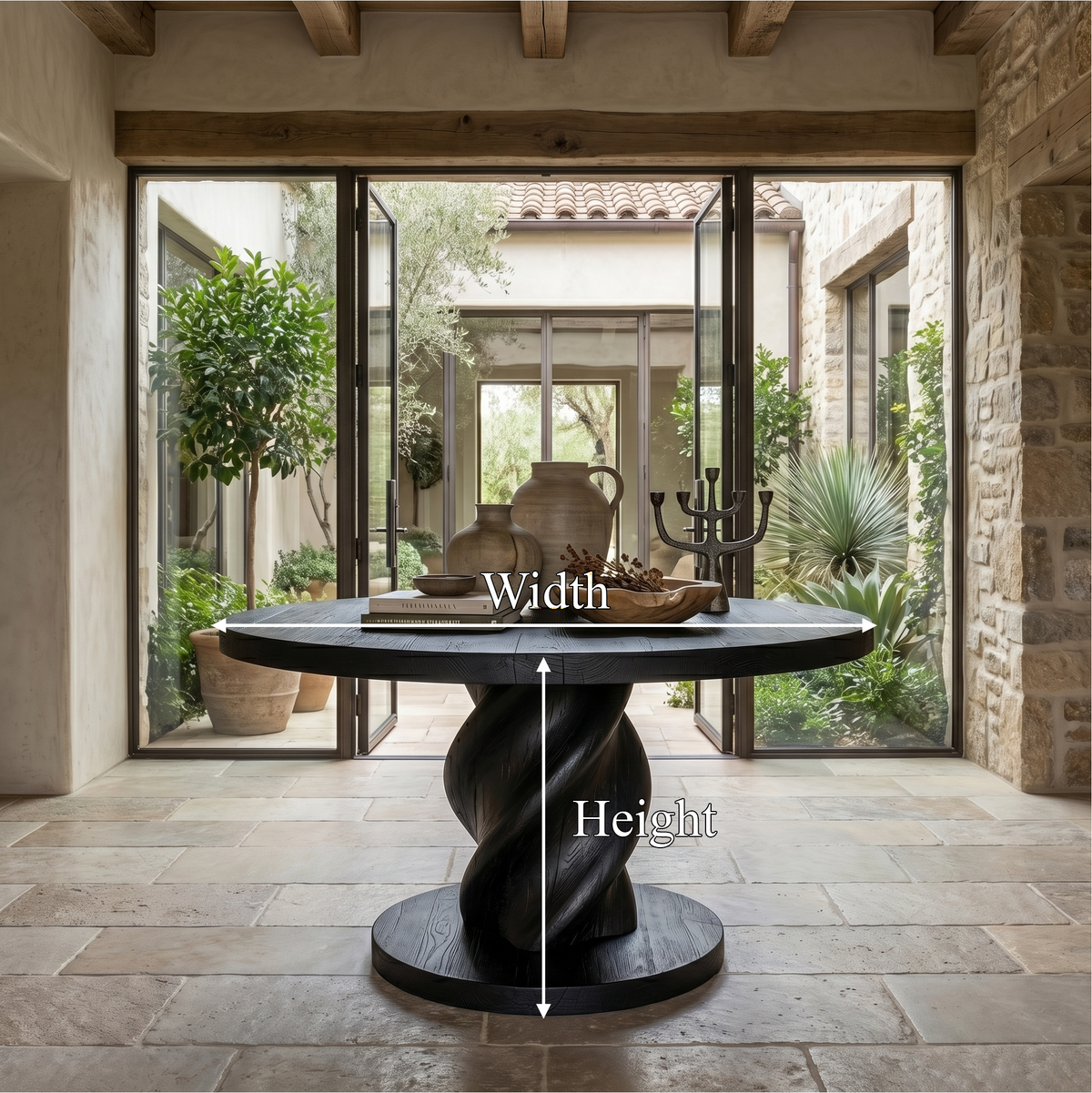 Modern Luxury Statement Round Entry Table For Entryway And Lobby - view 8 of 8