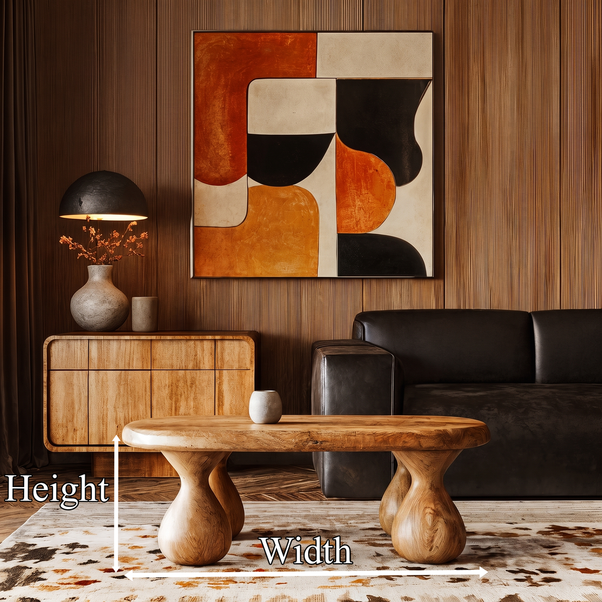 Rustic Coffee Table With Handcrafted Sculptural Wood Design For Living Room - view 8 of 8