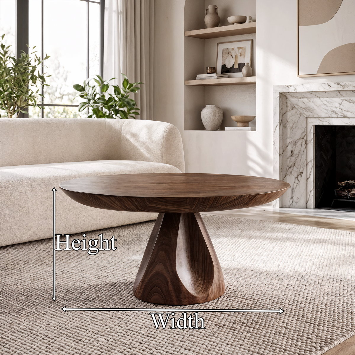 Contemporary Round Coffee Table Living Room Or Family Room - view 8 of 8
