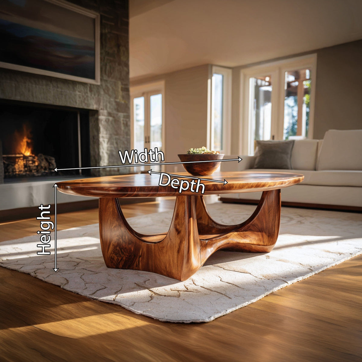 Round Sculptural Coffee Table With Open Pedestal Base - view 8 of 8