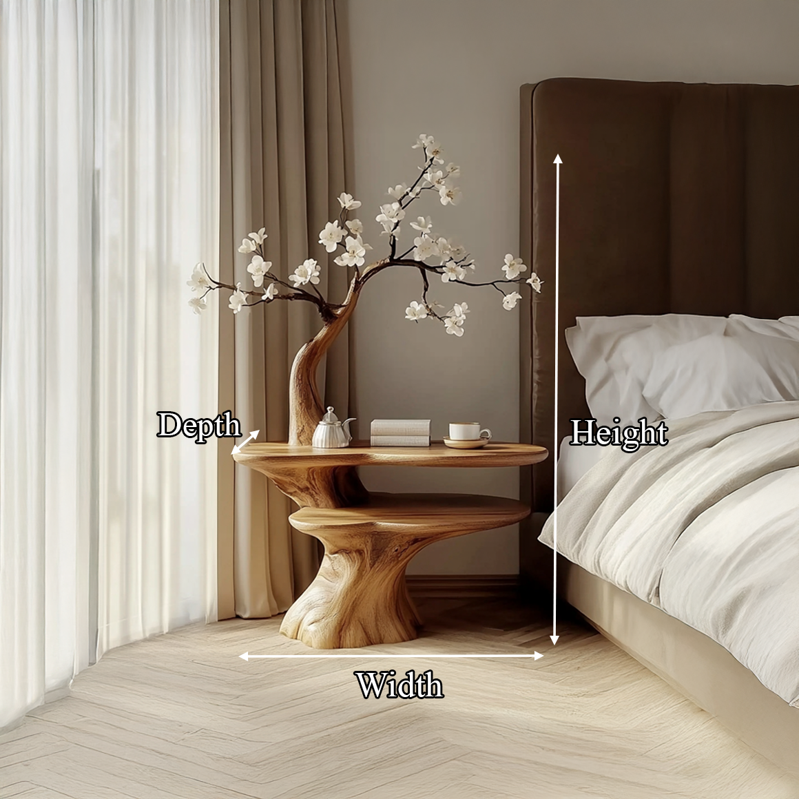 Rustic Bedside Table Bedroom And Living Room - view 8 of 8