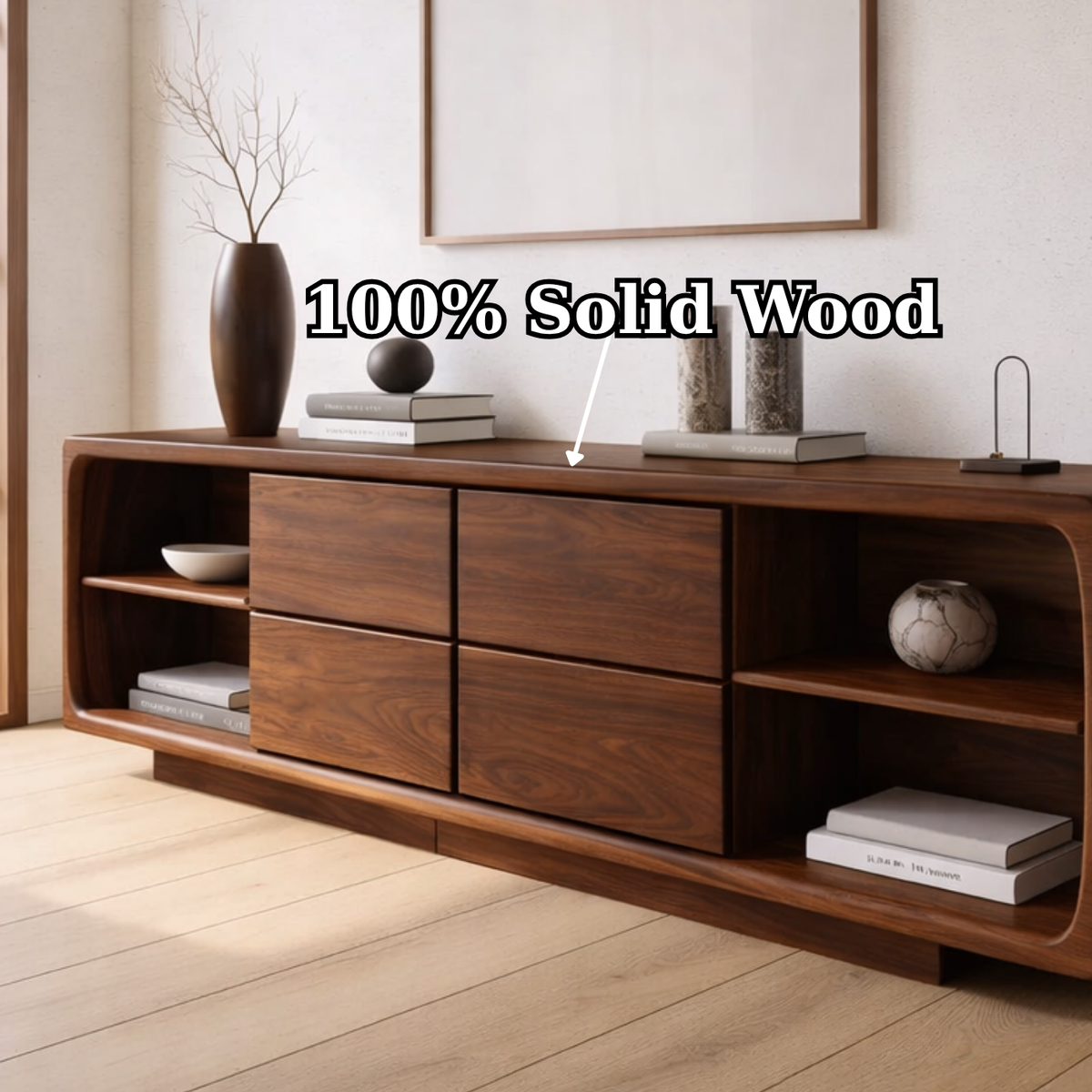 Solid Wood Console Table with Drawer Storage and Open Shelf Design for Modern Living Room - view 9 of 9