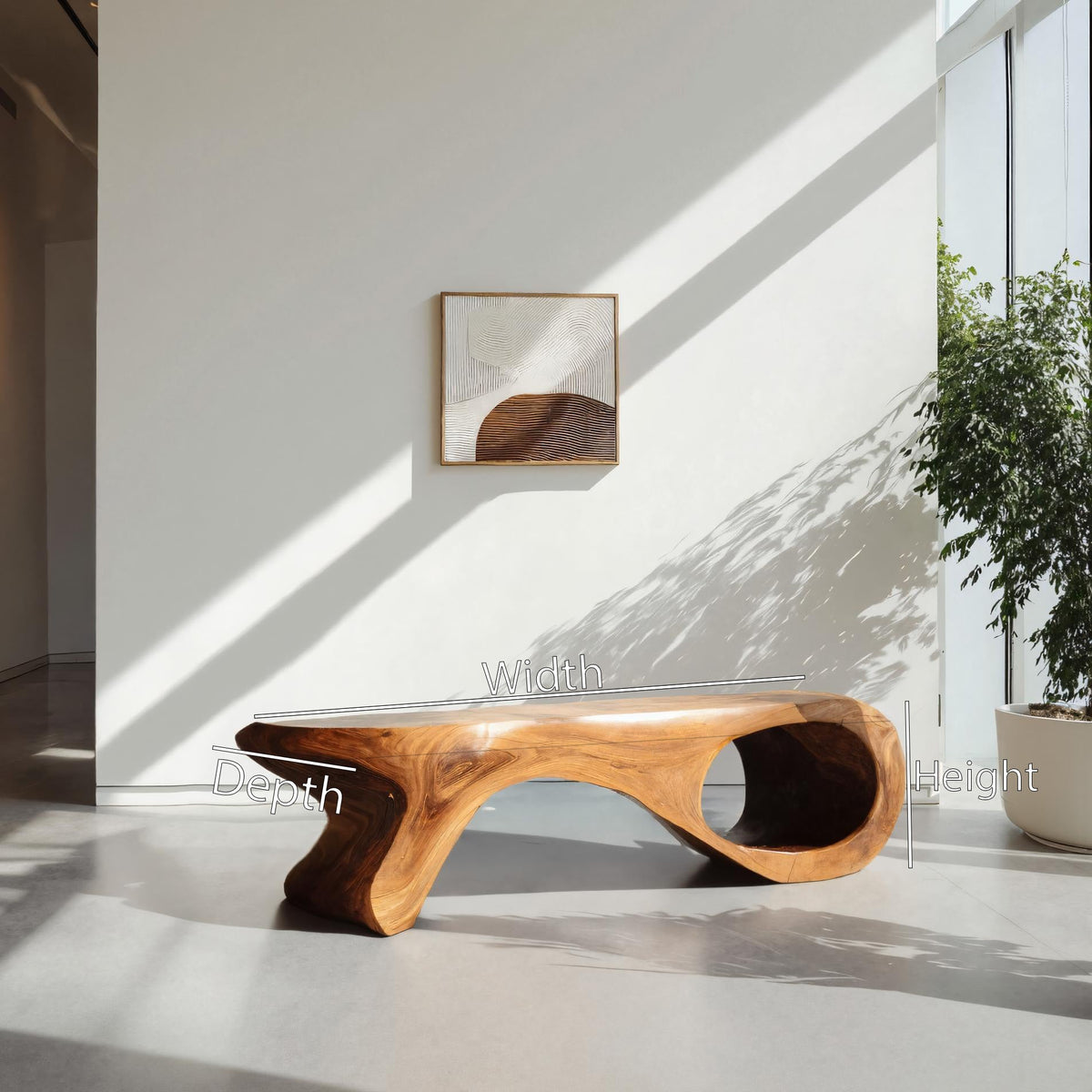 Artistic Sculptural Organic Bench For Entryway Decor - view 7 of 7