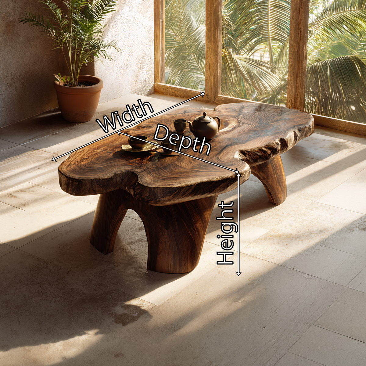 Live Edge Organic Coffee Table with Sculptural Natural Form - view 7 of 7