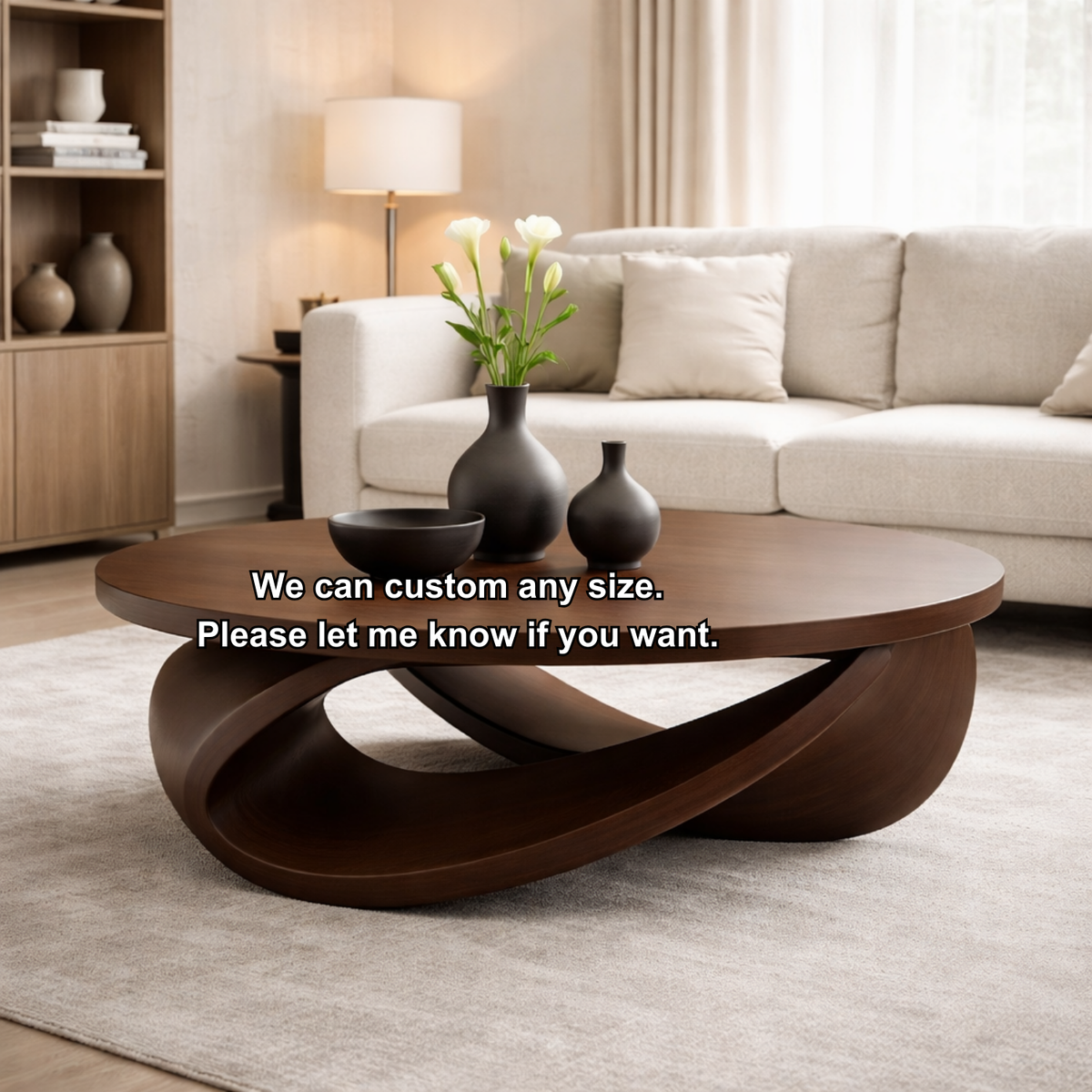 Sculptural Solid Wood Coffee Table – Modern Elegant Design for Living Rooms - view 9 of 9