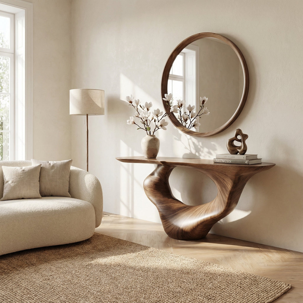 Console Table Unique Art Solid Wood Handmade Narrow Wood - view 7 of 7