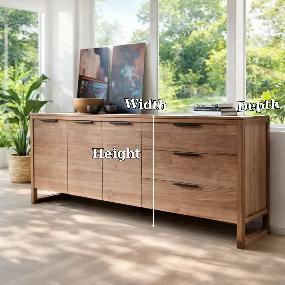 Solid Wood Modern Console Table with Drawers and Cabinet Storage - view 7 of 7