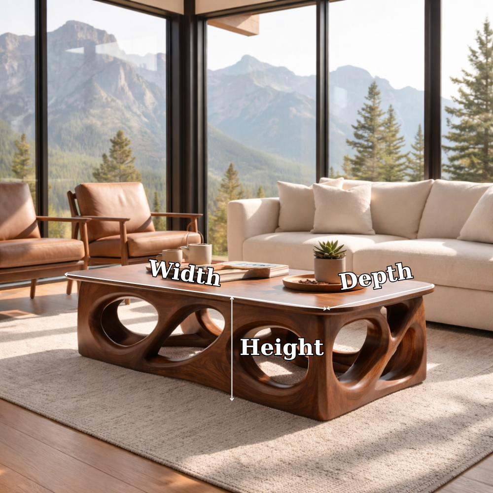 Handcrafted Solid Wood Coffee Table – Sculptural Modern Design - view 7 of 7