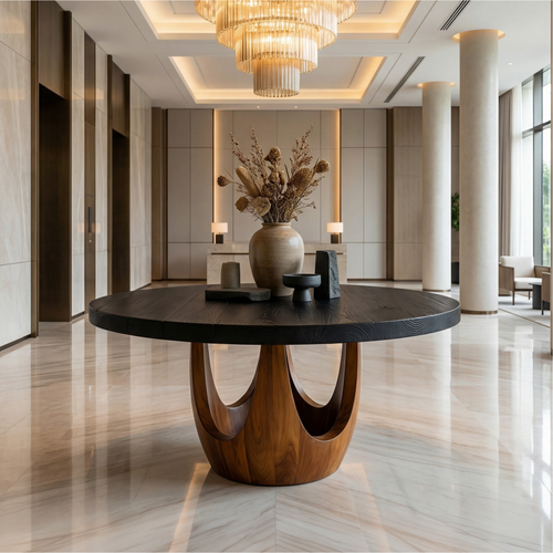 Modern Luxury Round Foyer Table For Entryway And Lobby - view 1 of 8