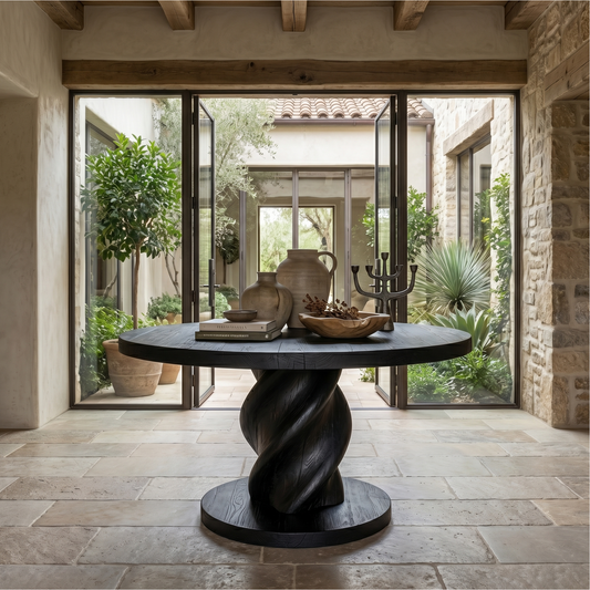 Modern Luxury Statement Round Entry Table For Entryway And Lobby - view 1 of 8