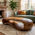 Modern Sculptural Solid Wood Coffee Table For Living Room - view 1 of 8