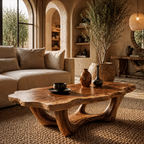 Handcrafted Live Edge Coffee Table Sculptural Design For Living Room - view 1 of 7