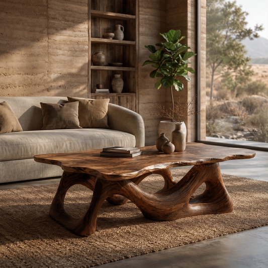 Nature Inspired Coffee Table Sculptural Ring Base For Living Room - view 1 of 8