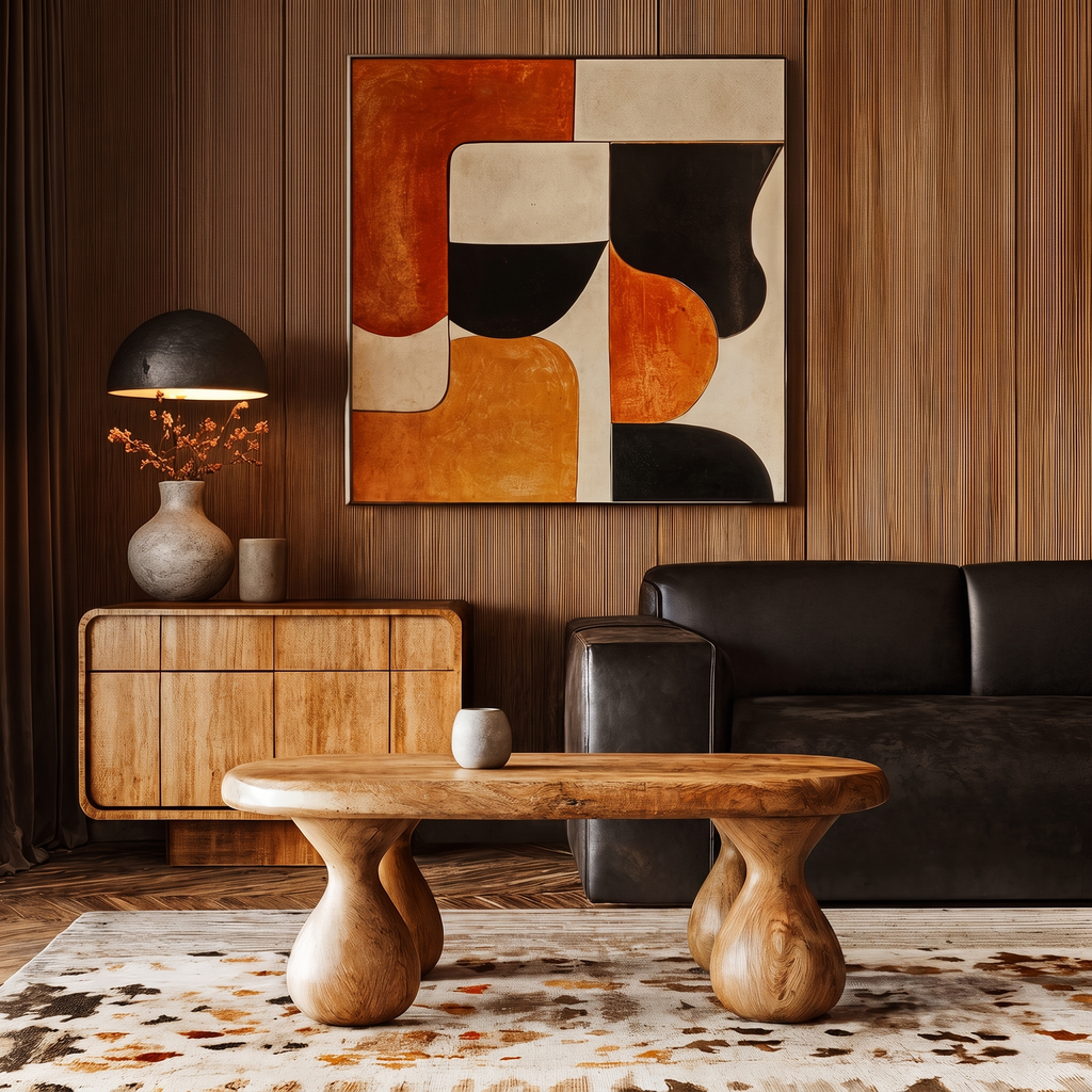 Rustic Coffee Table With Handcrafted Sculptural Wood Design For Living Room - view 1 of 8