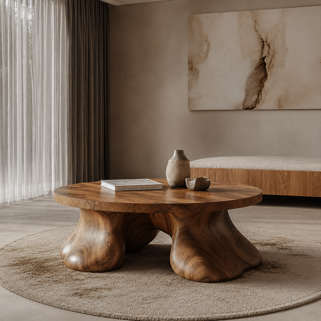 Sculptural Coffee Table With Organic Freeform Top For Living Room - view 1 of 8