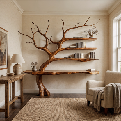 Rustic Console Table Artistic Tree Branch Reading Room - view 1 of 8