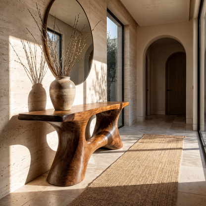 Contemporary Organic Void Base Console Table Entryway Hallway Living Room - view 7 of 8