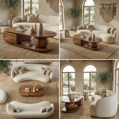 Rustic Coffee Table Solid Wood For Living Room - view 7 of 8