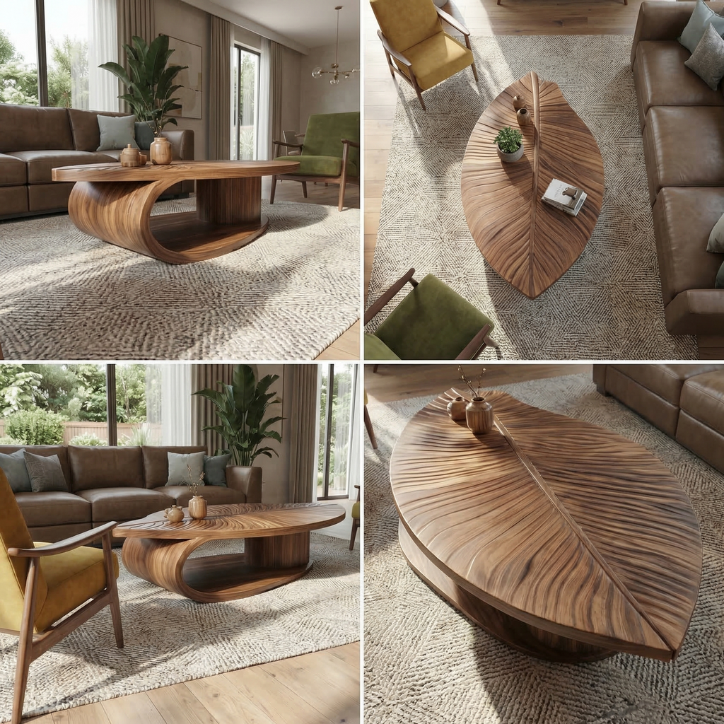 Scandinavian Solid Wood Coffee Table For Living Room - view 3 of 8