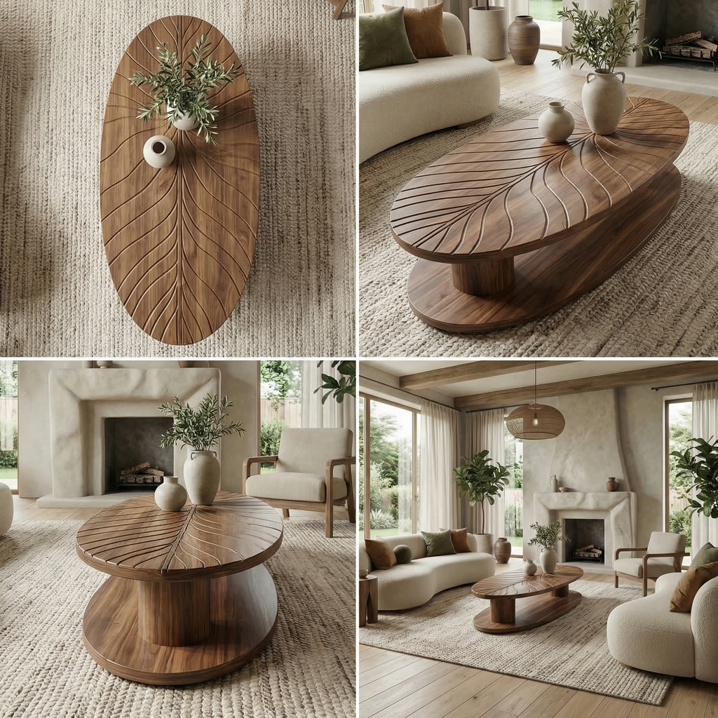 Scandinavian Minimalist Solid Wood Coffee Table For Living Room - view 2 of 8