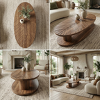 Scandinavian Minimalist Solid Wood Coffee Table For Living Room - view 2 of 8