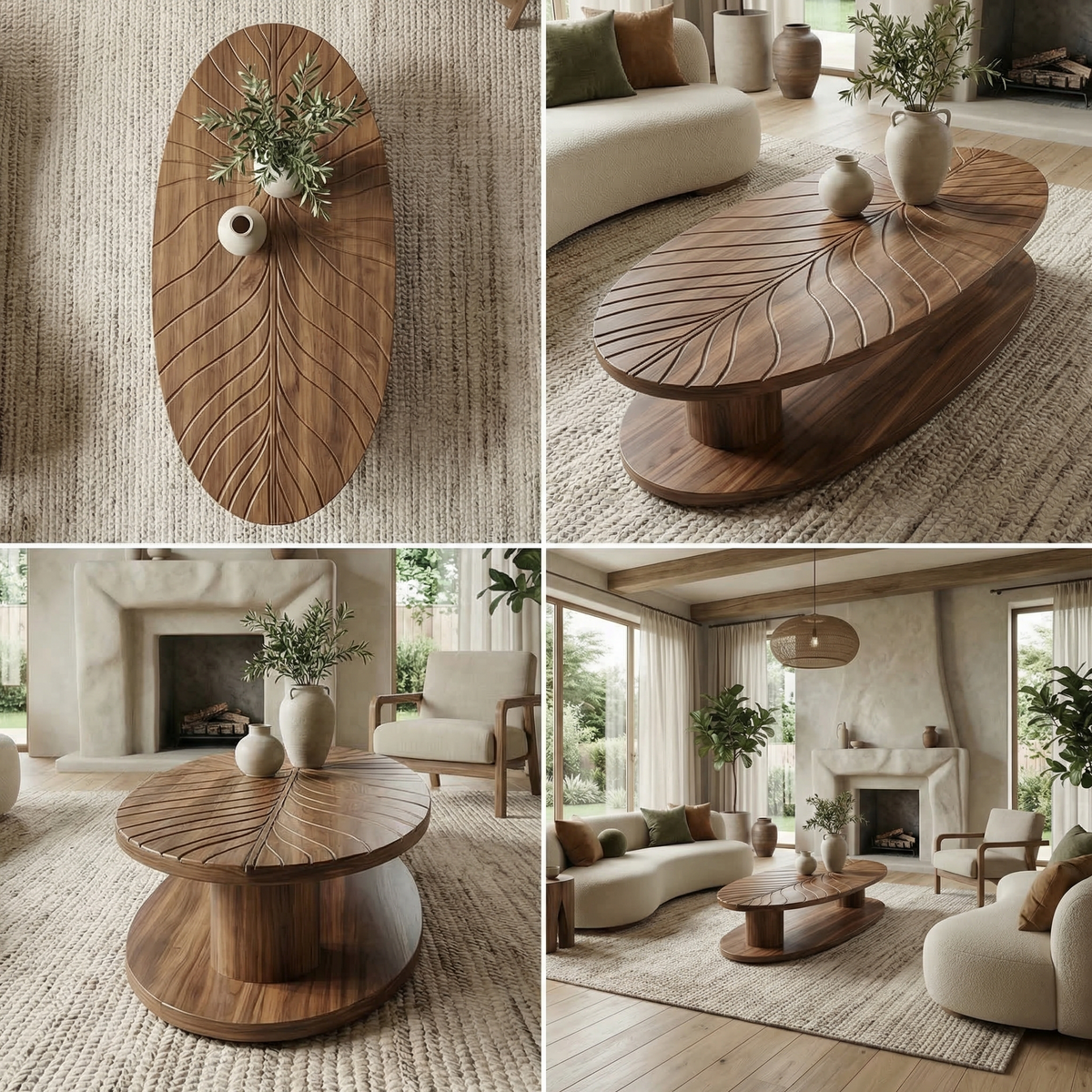 Scandinavian Minimalist Solid Wood Coffee Table For Living Room - view 2 of 8