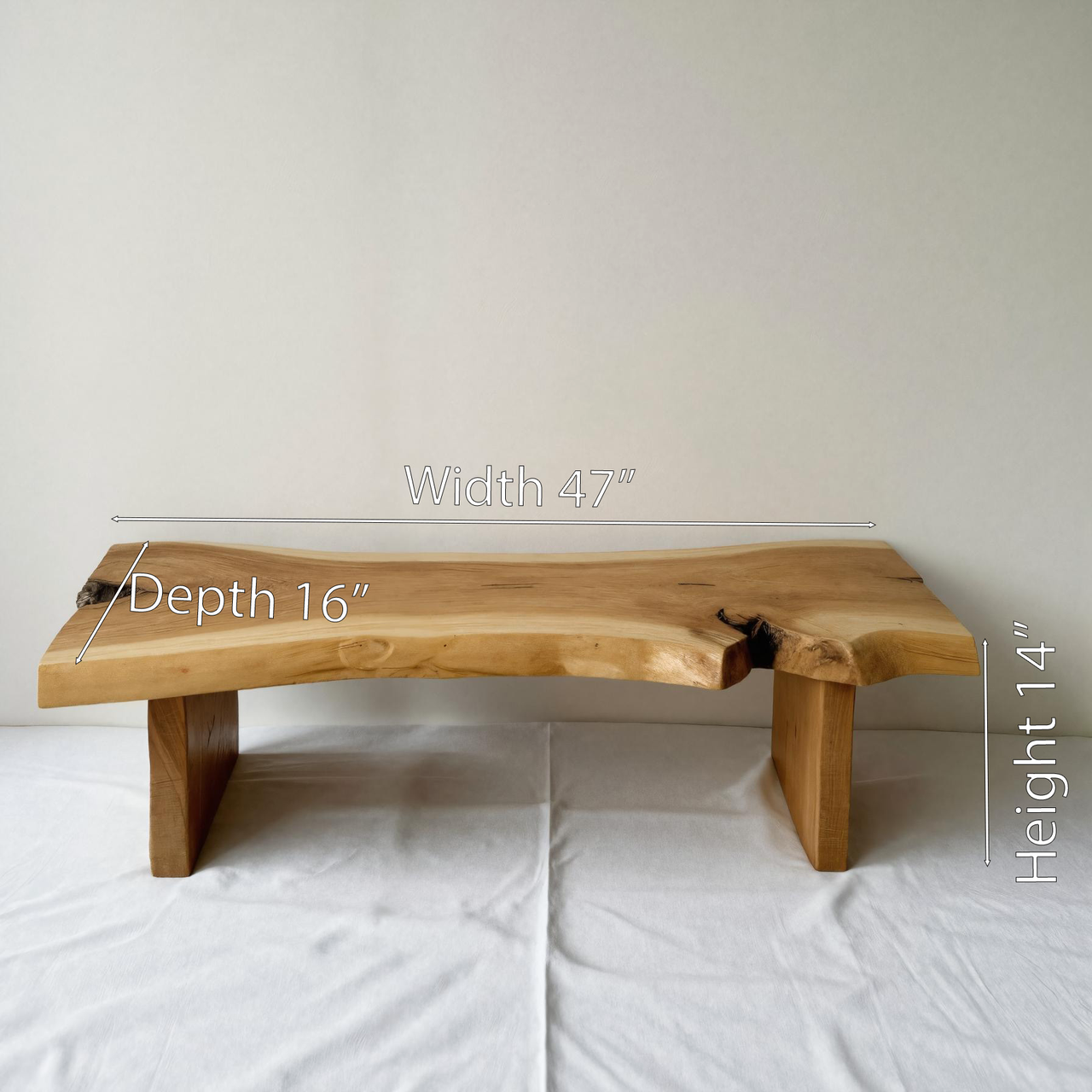 Minimalist Live Edge Bench For Entryway - view 6 of 7