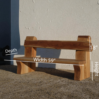 Rustic Live Edge Bench With Natural Finish For Yard Or Porch - view 7 of 7