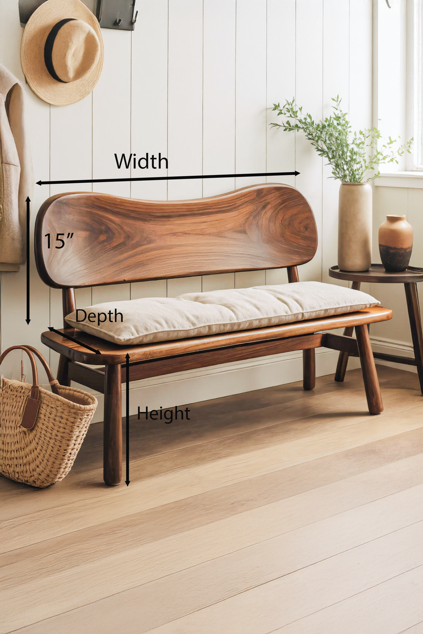 Modern Bench With Curved Backrest For Bedroom - view 8 of 8