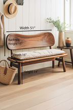 Modern Bench With Curved Backrest For Bedroom - view 6 of 8