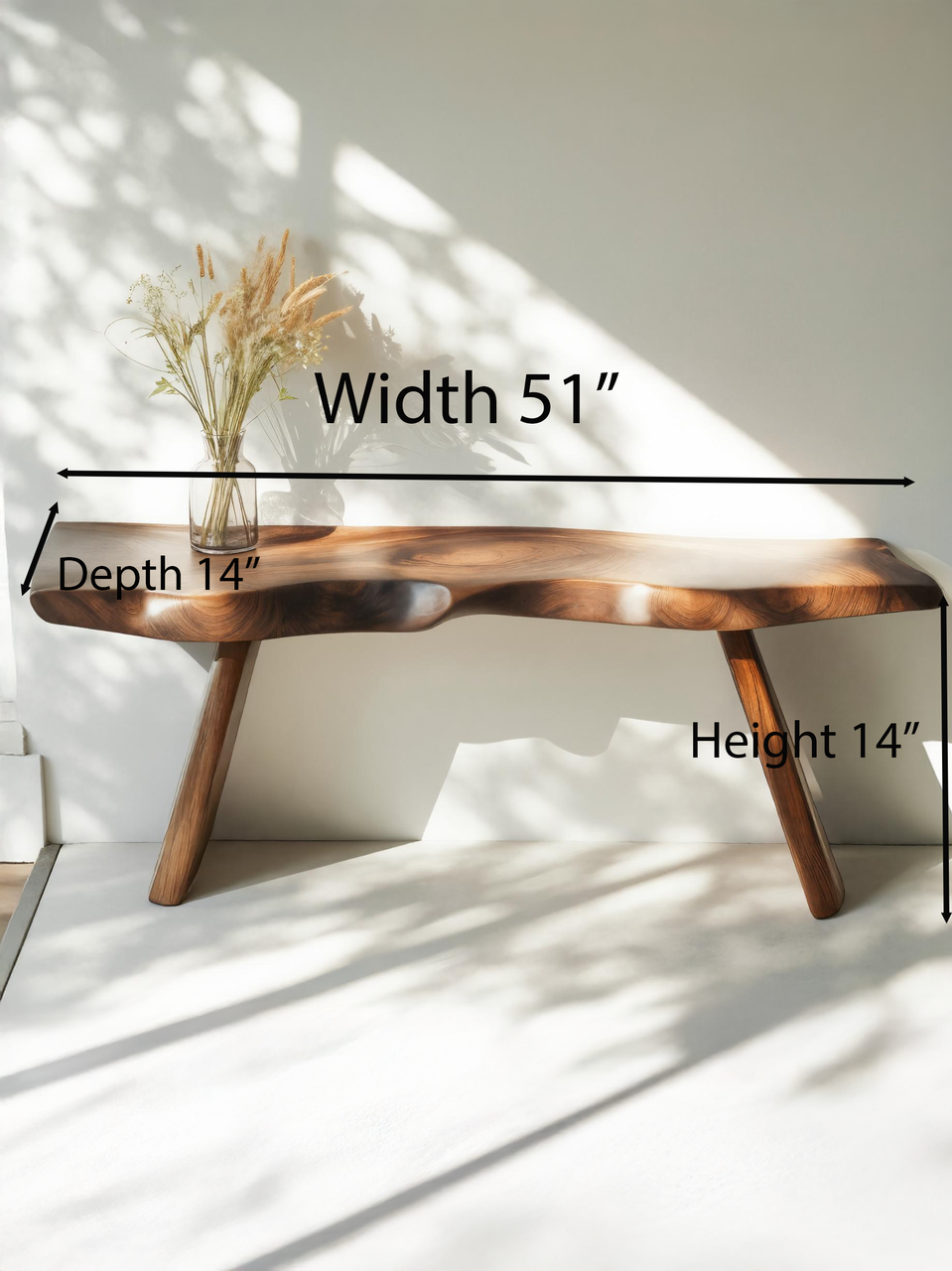 Organic Live Edge Bench For Entryway Or Hallway - view 6 of 8