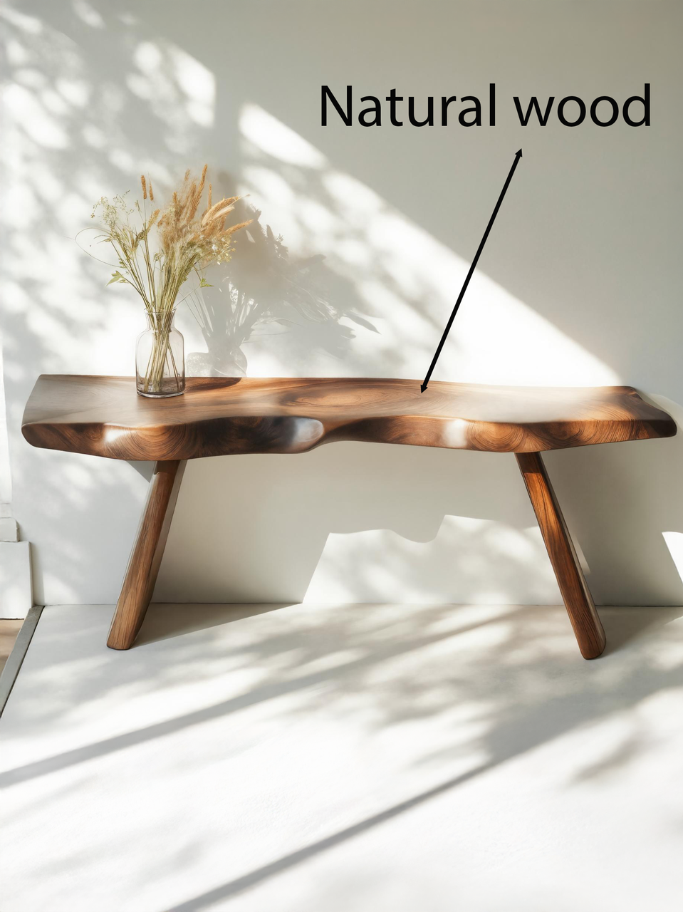 Organic Live Edge Bench For Entryway Or Hallway - view 5 of 8