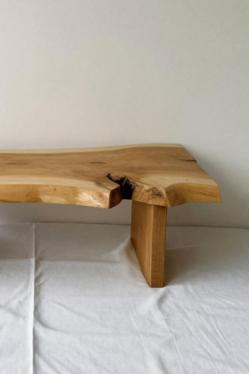 Minimalist Live Edge Bench For Entryway - view 4 of 7