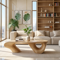 Organic Sculptural Coffee Table with Artistic Base, Modern Minimalist Living Room Table - view 1 of 7