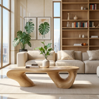 Organic Sculptural Coffee Table with Artistic Base, Modern Minimalist Living Room Table - view 1 of 7