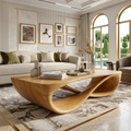 Elegant Wooden Coffee Table with Stylish Curved Design - view 1 of 7