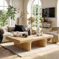 Unique Wooden Coffee Table with Sculptural Curved Design - view 1 of 7