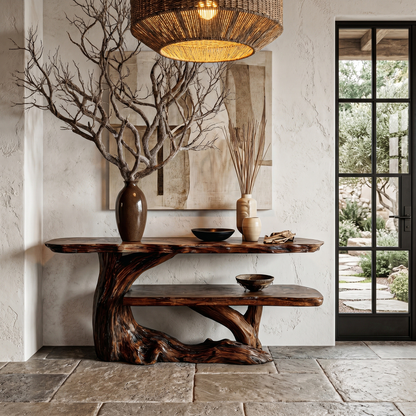 Nature Inspired Console Table With Sculptural Wood Branch Design For Hallway - view 1 of 8