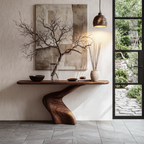 Organic Console Table With Sculptural Twisted Solid Wood Base For Entryway And Living Room - view 1 of 8