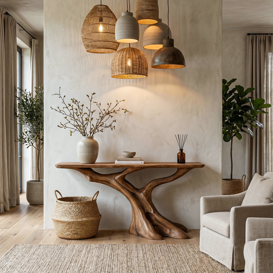Nature Inspired Console Table With Tree Root Base For Entryway And Living Room - view 1 of 8