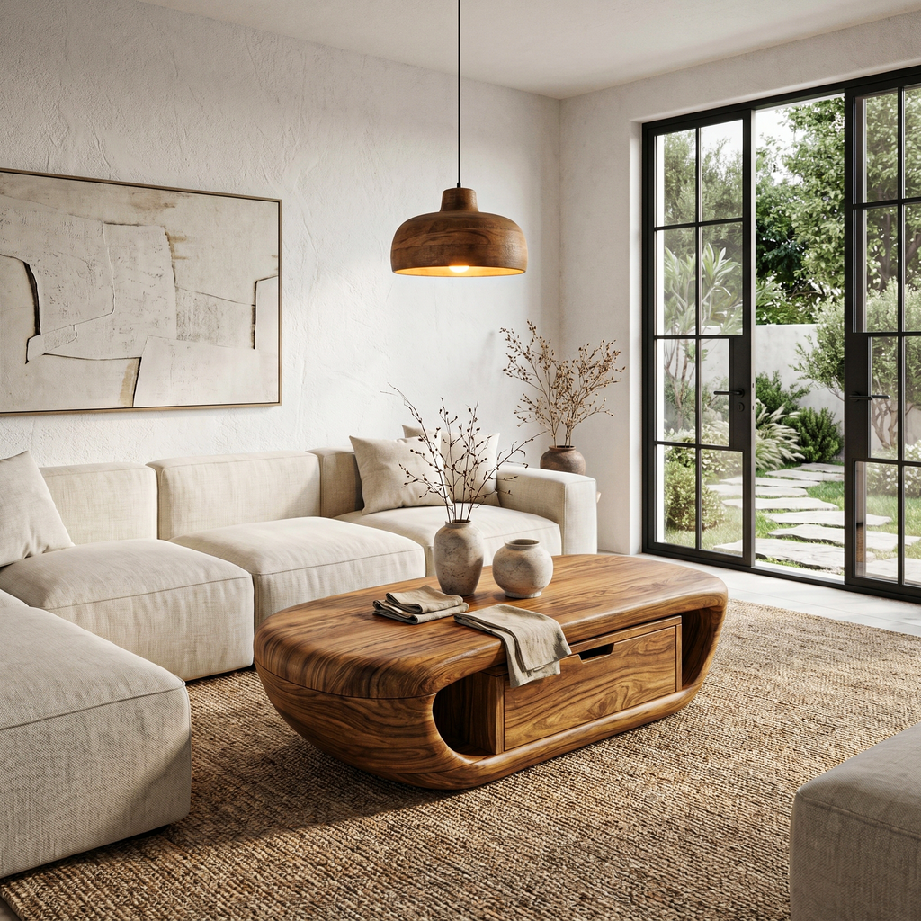 Modern Coffee Table With Built In Storage Shelf For Living Room - view 5 of 8