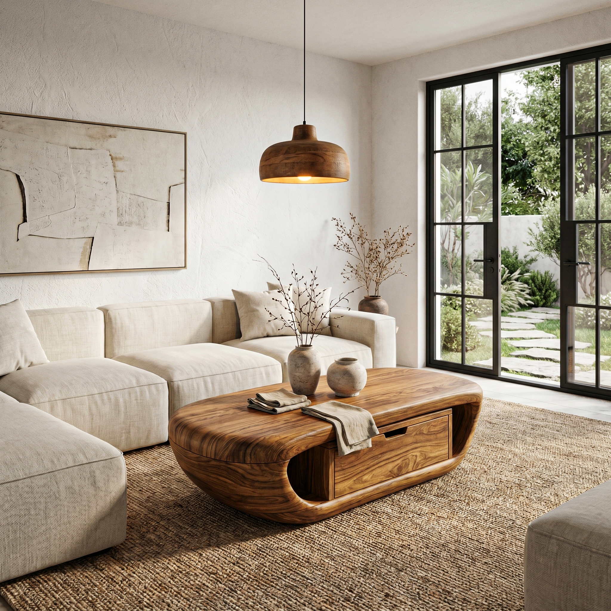 Modern Coffee Table With Built In Storage Shelf For Living Room - view 5 of 8