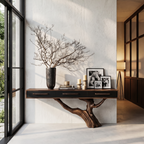 Statement Console Table With Nature Inspired Tree Base For Living Room - view 1 of 8
