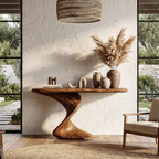 Rustic Console Table With Handcrafted Twisted Wood Base For Entryway And Living Room - view 1 of 8