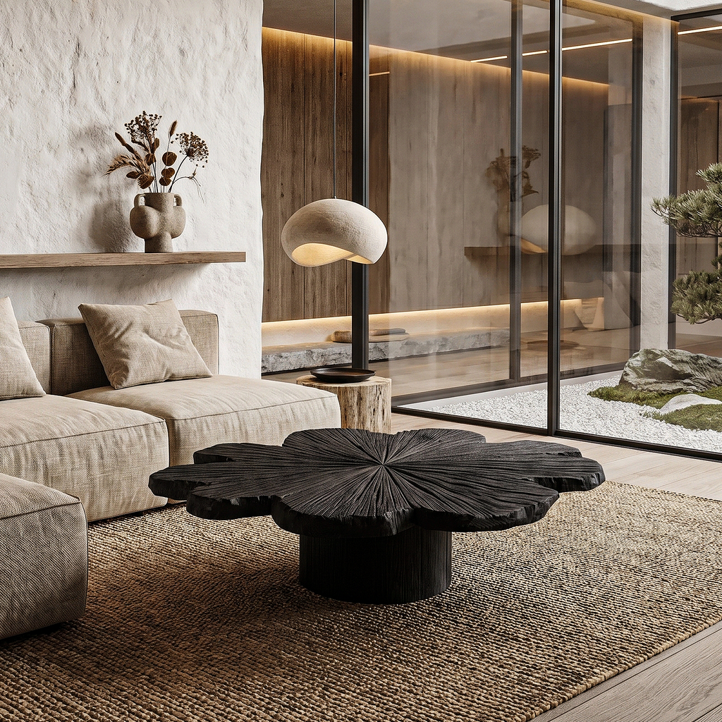 Modern Coffee Table With Sculptural Petal Inspired Design For Living Room - view 1 of 8