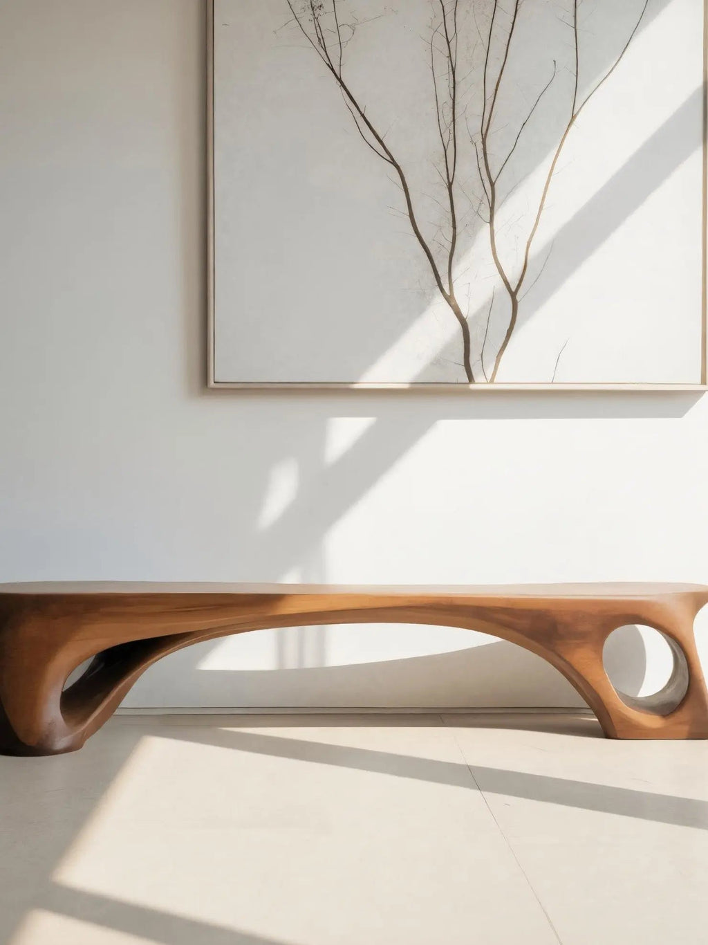 Modern Sculptural Bench With Curved Design For Living Room - view 2 of 7