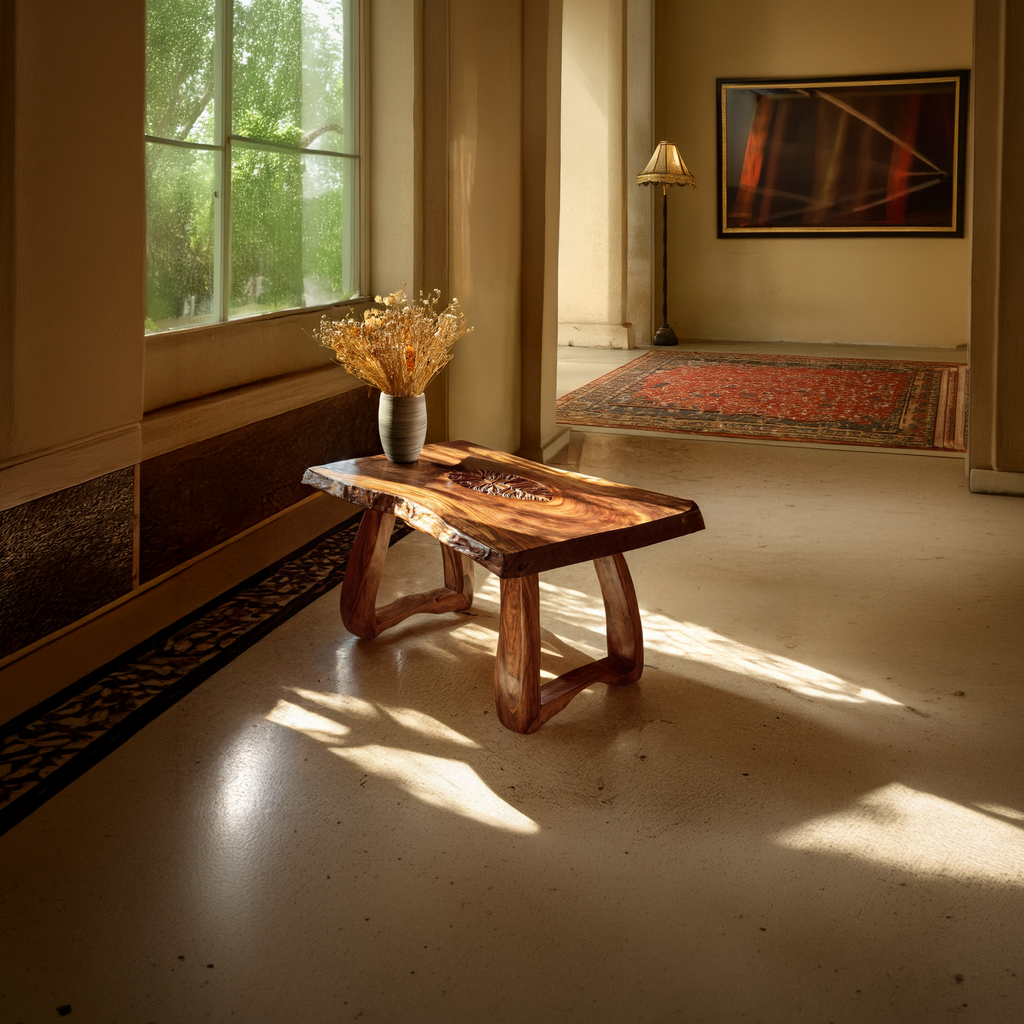 Live Edge Coffee Table with Sculptural Curved Base - view 6 of 7