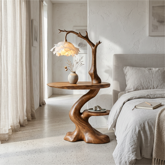 Modern End Table With Tree Branch Lamp Design For Bedroom And Living Room - view 1 of 8