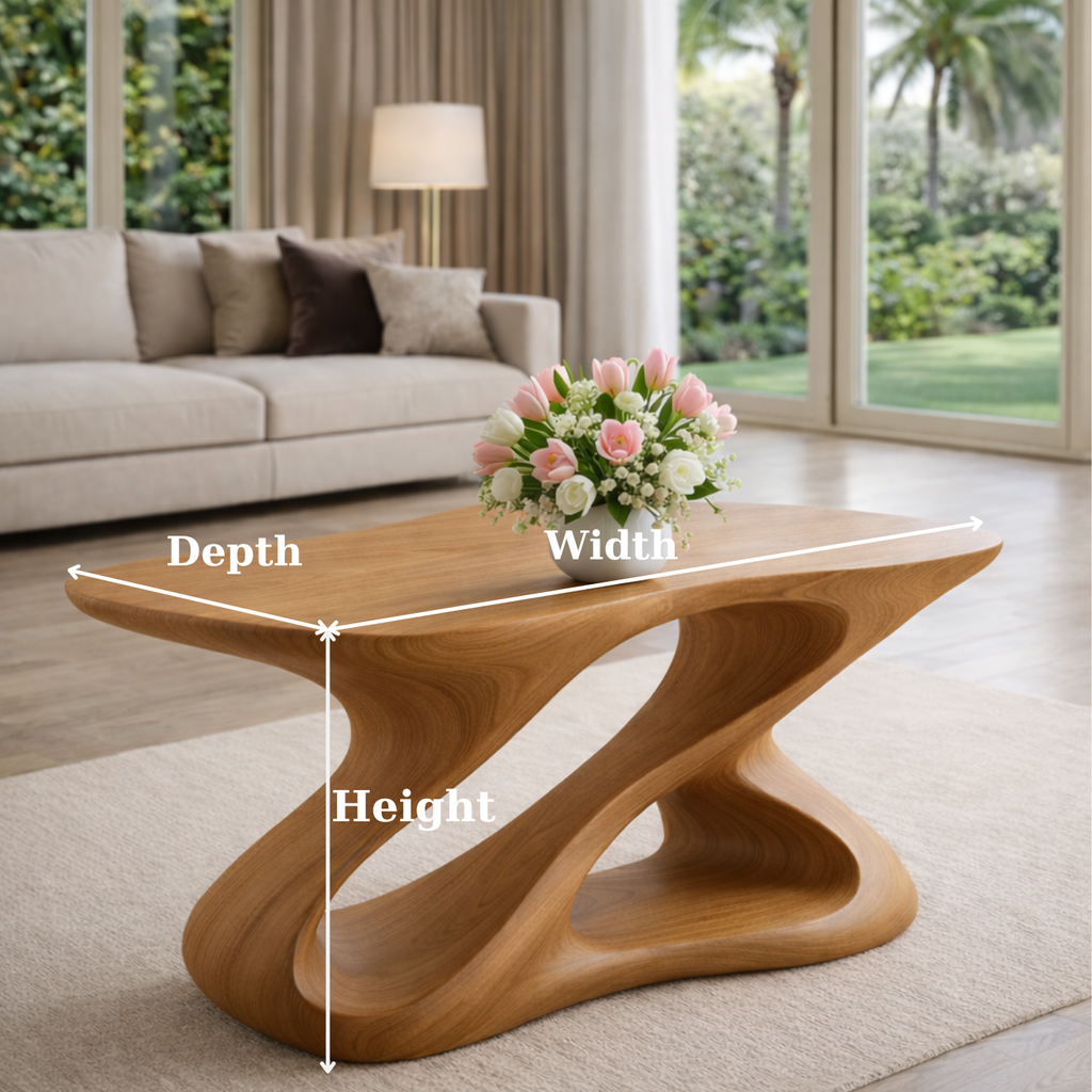 Sculptural Solid Wood Coffee Table for Modern Living Rooms - view 6 of 9