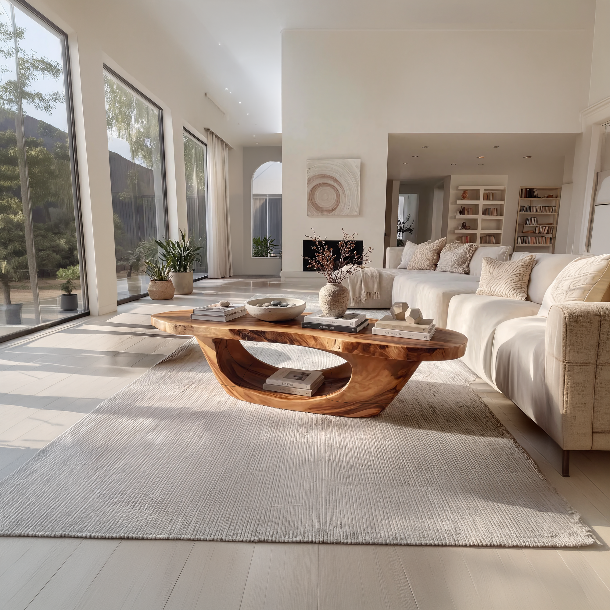 Sculptural Oval Coffee Table with Open Curve Base - view 4 of 7